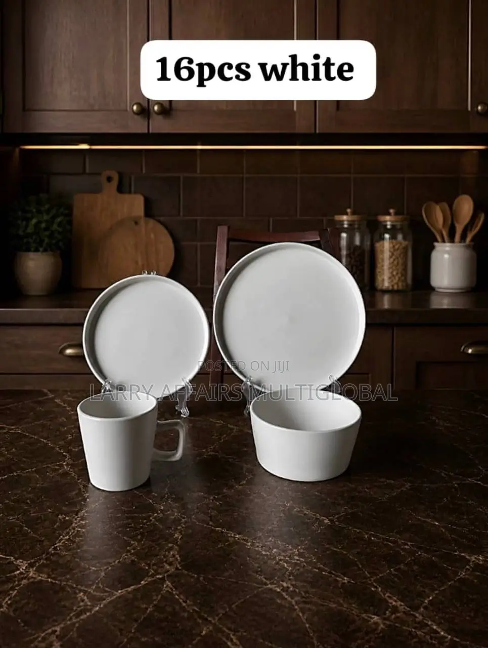 4 Pieces Stoneware Set(White/Black)