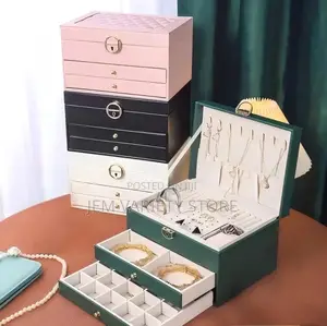 3layer Multifunctional Leather Jewellery Box.