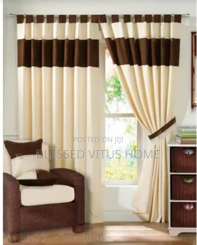 Cream Brown Modern Curtain