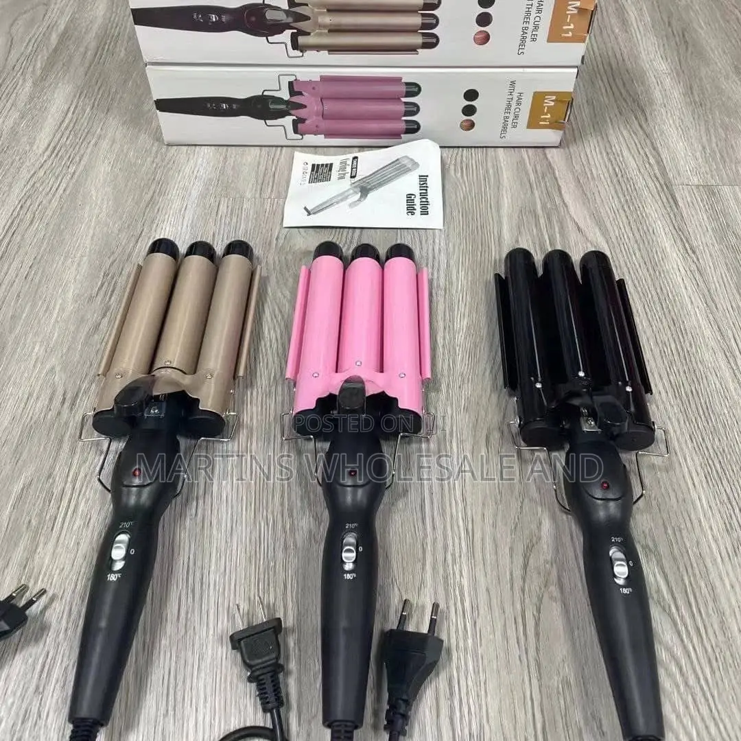 M-11 Hair Curlers Feature a Three-Barrel Design for Creating "S" Sha