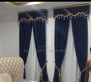 Deep Blue Turkish Luxury Curtain Set