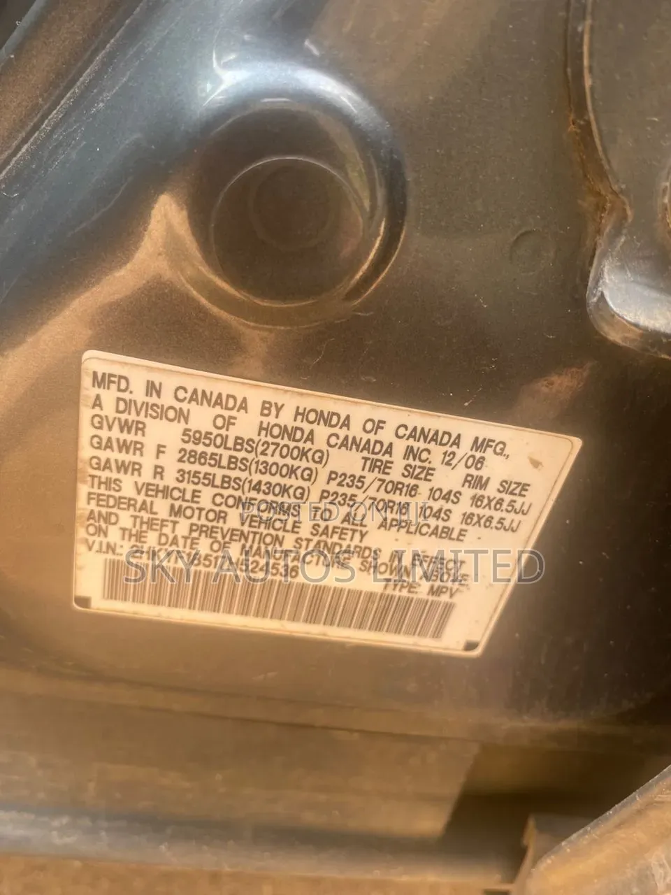 Honda Pilot 2007 Gray