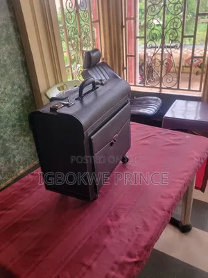Black Leather Executive Travel Briefcase