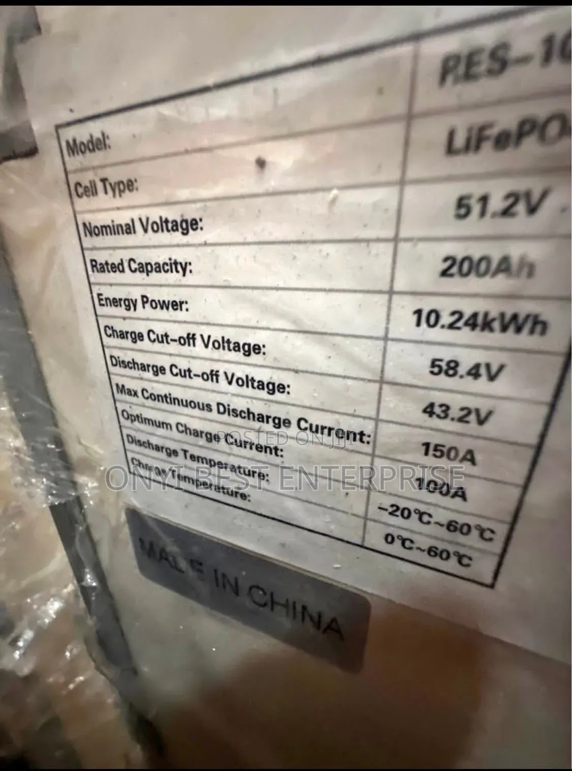 Hyper Power Lithium Ion Battery 10kwh 51.2v Available