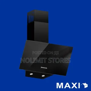 Maxi Hood 60cm Angled Curved (D001bl) Black Glass