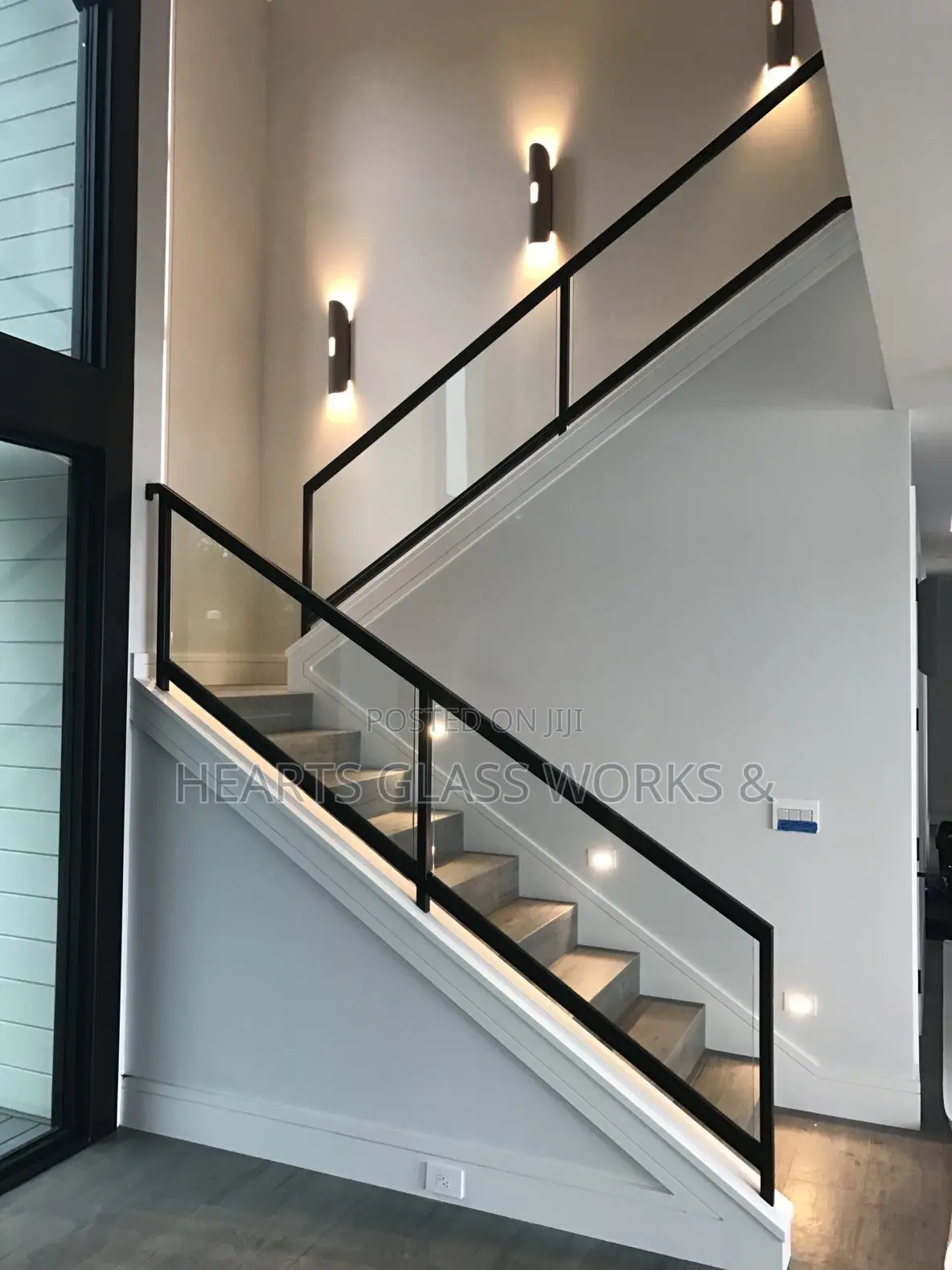 Stair Railings Installed With Matt Black Stainless Steel