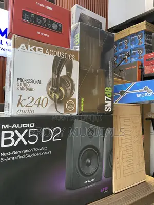 Bx5d2, Scarlett 2i2, Sm7db, Mvave Midi, Akg Headphone Mic Stand