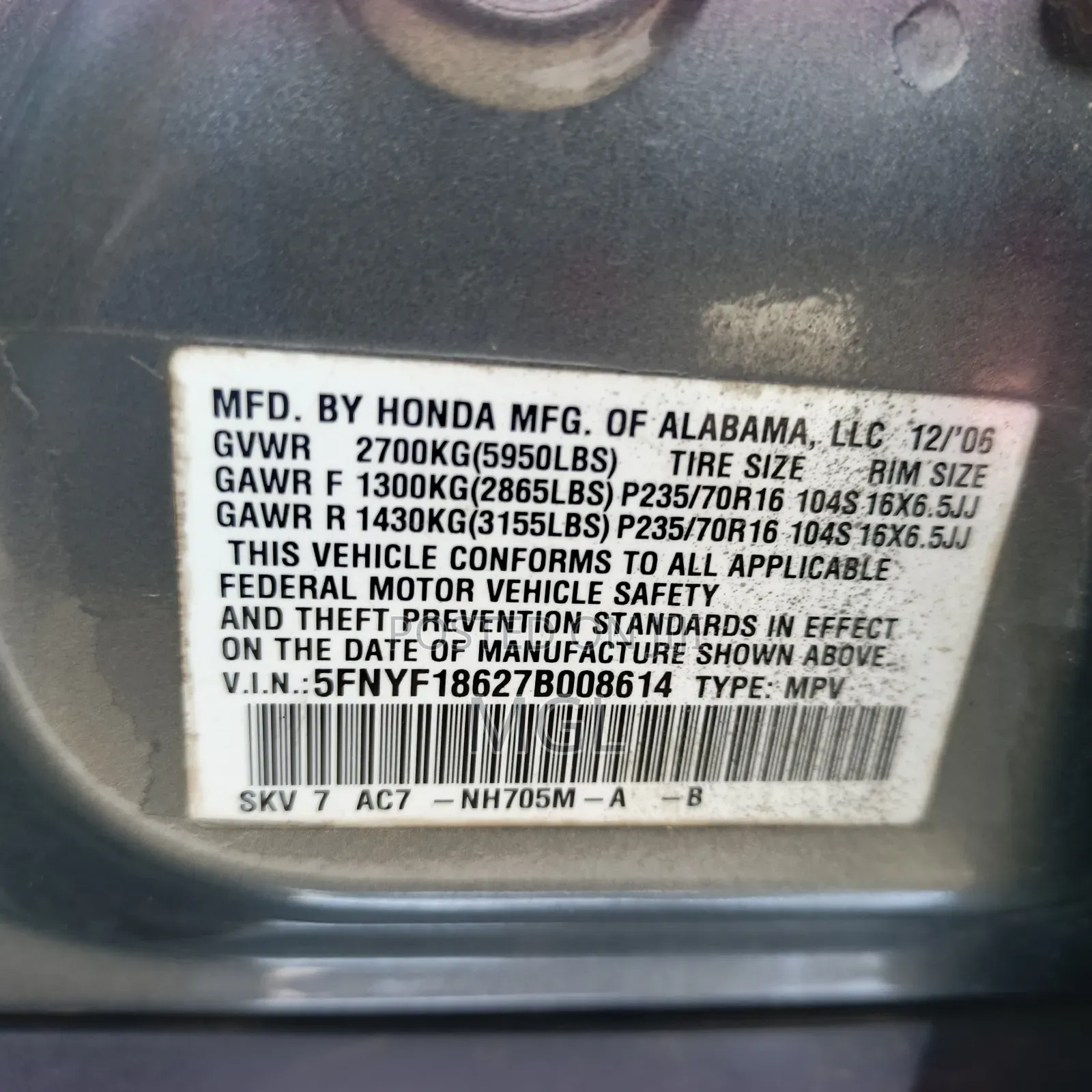 Honda Pilot 2007 Green