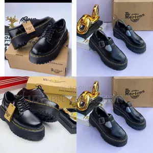 Dr. Martens Double High-Sole Shoes - Smooth Leather Platform Shoes.