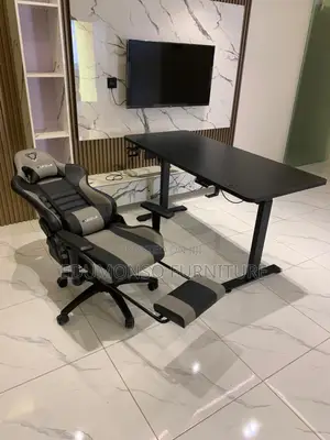 Adjustable Computer Desk + Executive Gaming Chair