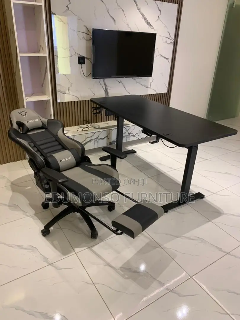 Adjustable Computer Desk + Executive Gaming Chair