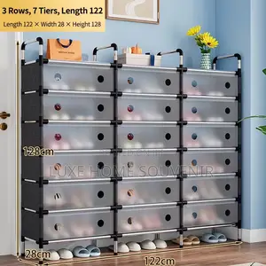 7 Layer Three Compartment Shoe Rack With Cover