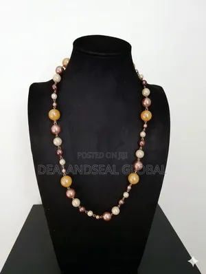 Multi-Tone Earthy Pearl and Bead Station Necklace