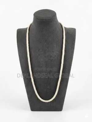 Natural Off-White Disc Beaded Strand Necklace