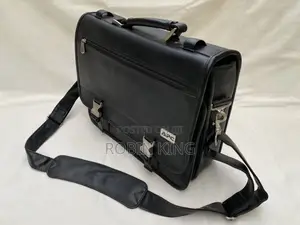 A P C Genuine Leather Messenger Briefcase Black Bag Size Medium