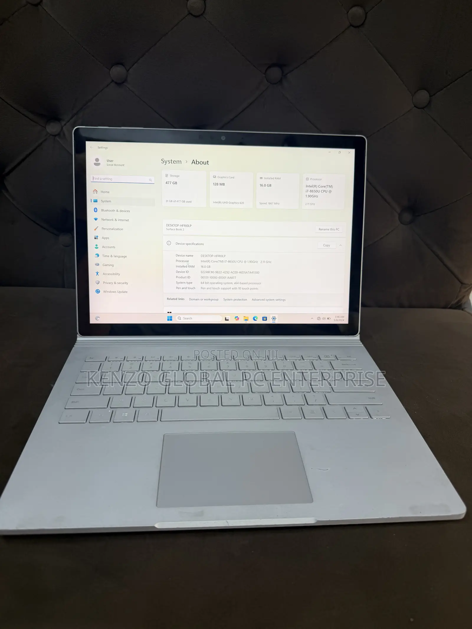 Laptop Microsoft Surface Book 2 16GB Intel Core i7 SSD 512GB