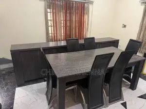 Modern 6-Seater Dining Set + Side Cabinet