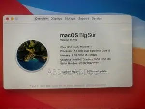 Desktop Computer Apple iMac 8GB Intel Core i5 HDD 500GB