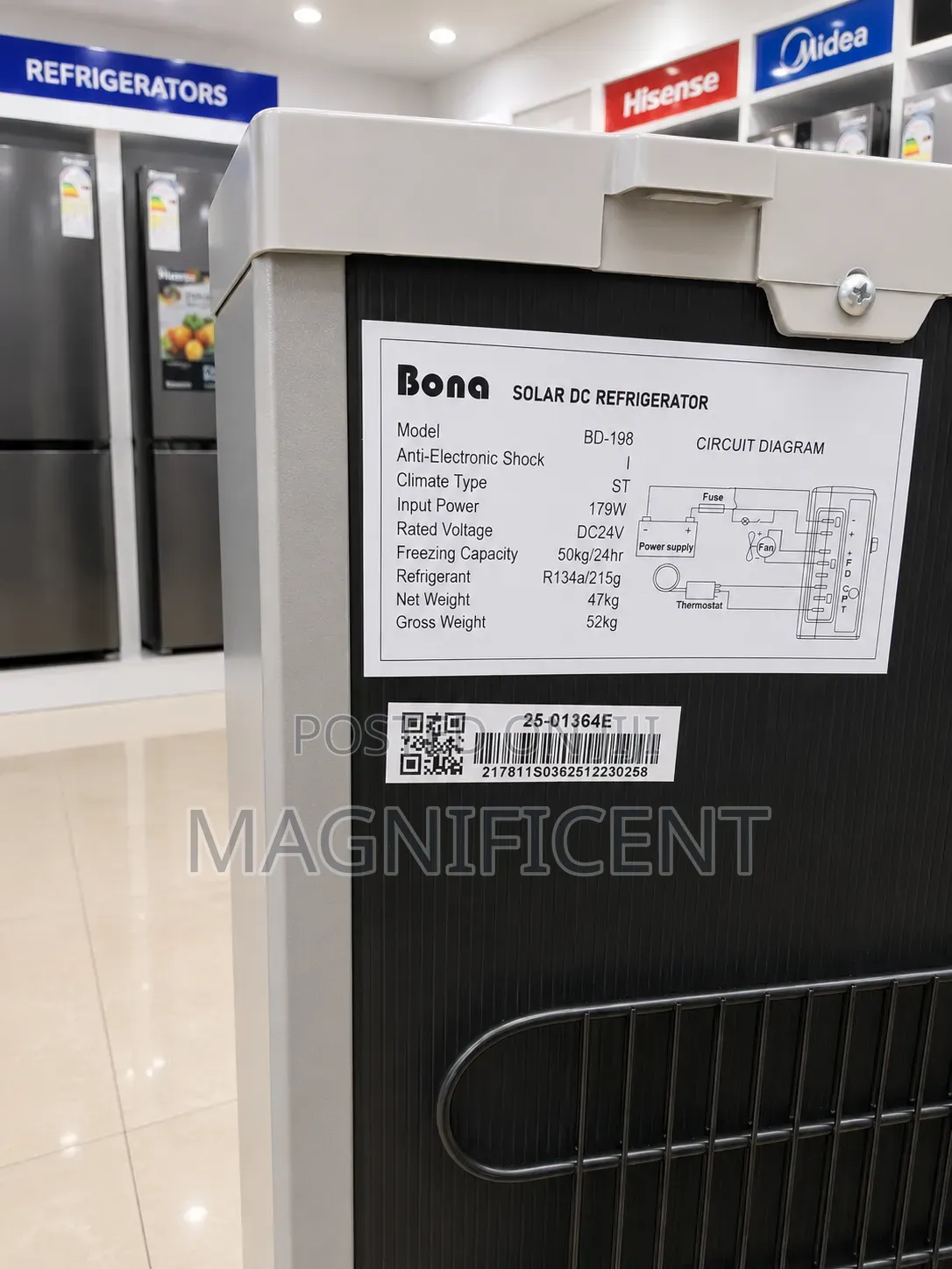 Bona Bd-198 Solar Dc Upright Freezer (24v) Energy Efficient Freezing