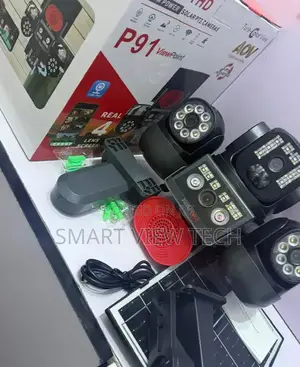 4lense 4camera Double Panel Solar CCTV
