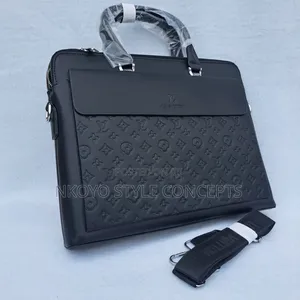 Sleek Black Louis Vuitton Briefcase/Laptop Bag