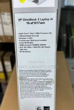 Laptop HP OmniBook 5 16" 16GB Intel Core Ultra 7 SSD 1T