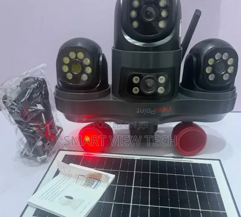 3-Lens Rotating 360 4g Solar Powered Outdoor