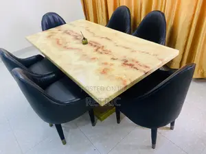 Imported Grand Luxury Extremely Heavy, Marble Dining Table + 6 Chairs