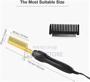 High Heat Gold Ceramic Professional Press Comb