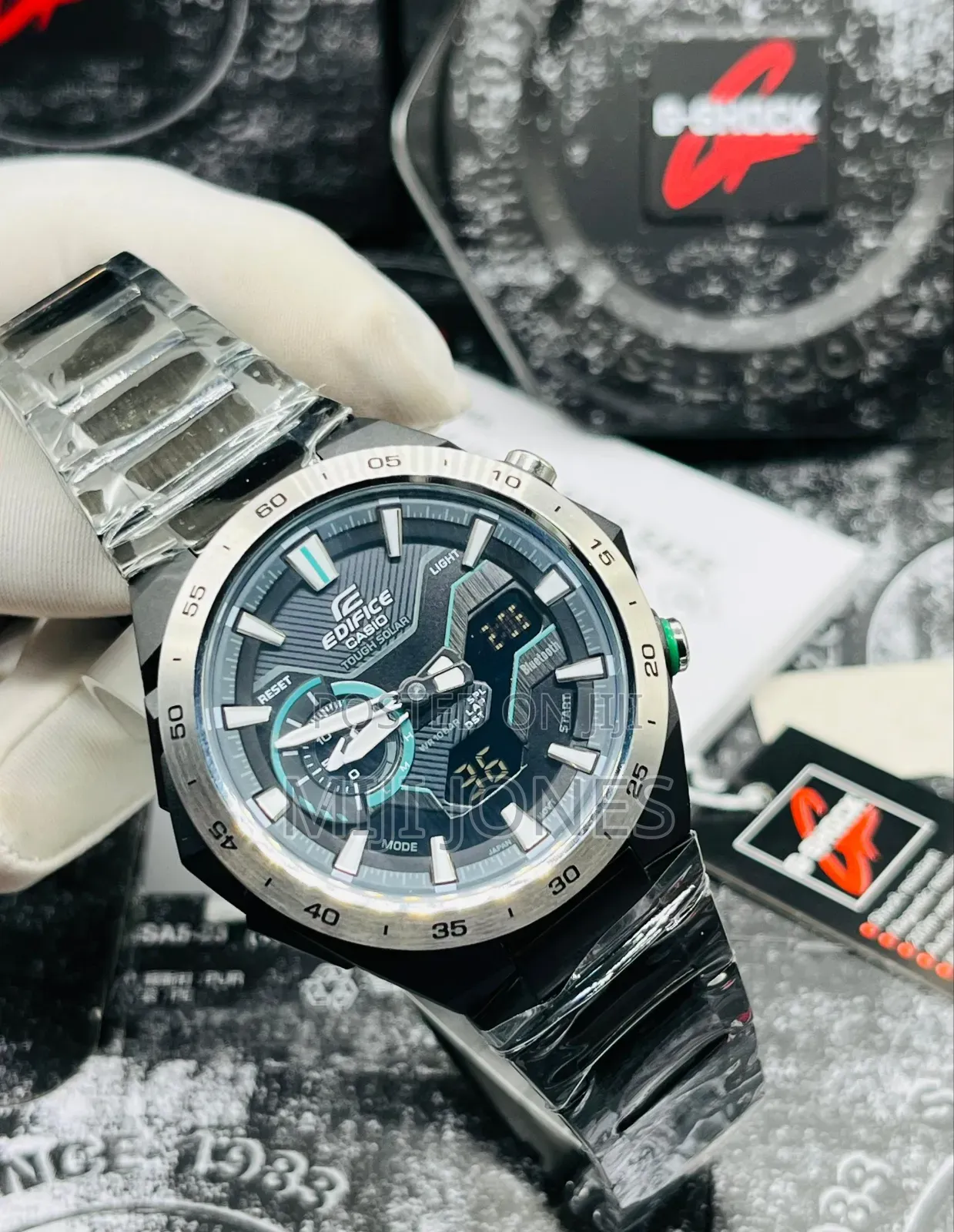 Casio Edifice Steel Watch Stopwatch Timer Luminous Display