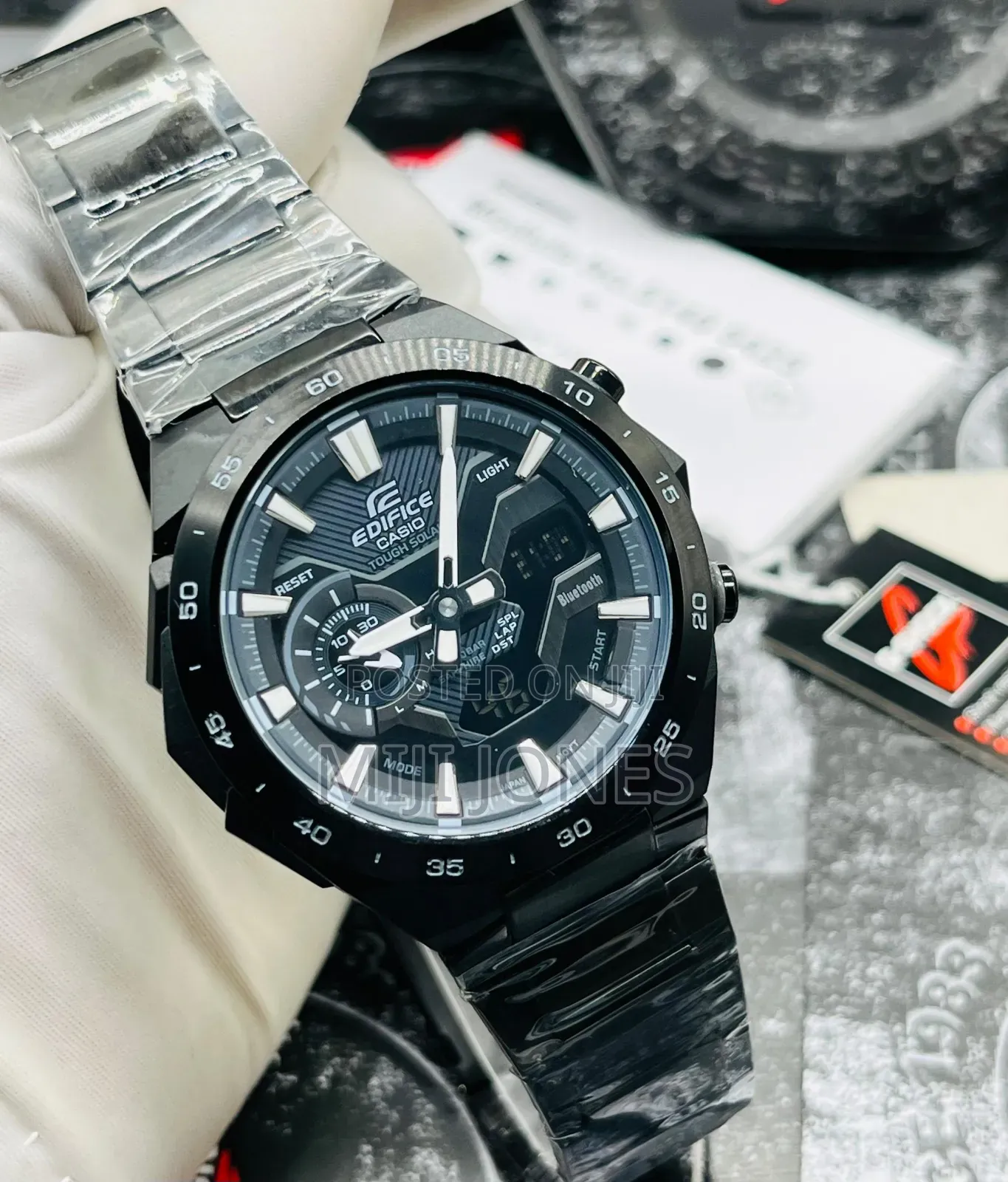 Casio Edifice Steel Watch Stopwatch Timer Luminous Display