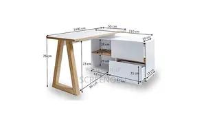 Jahnke Stanberg 2 Drawer L-Shape Corner Desk + 2 Storage Compartments