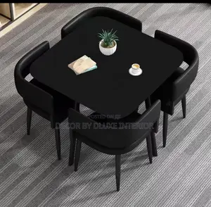 Modern 4-Seater Marble Dining Set
