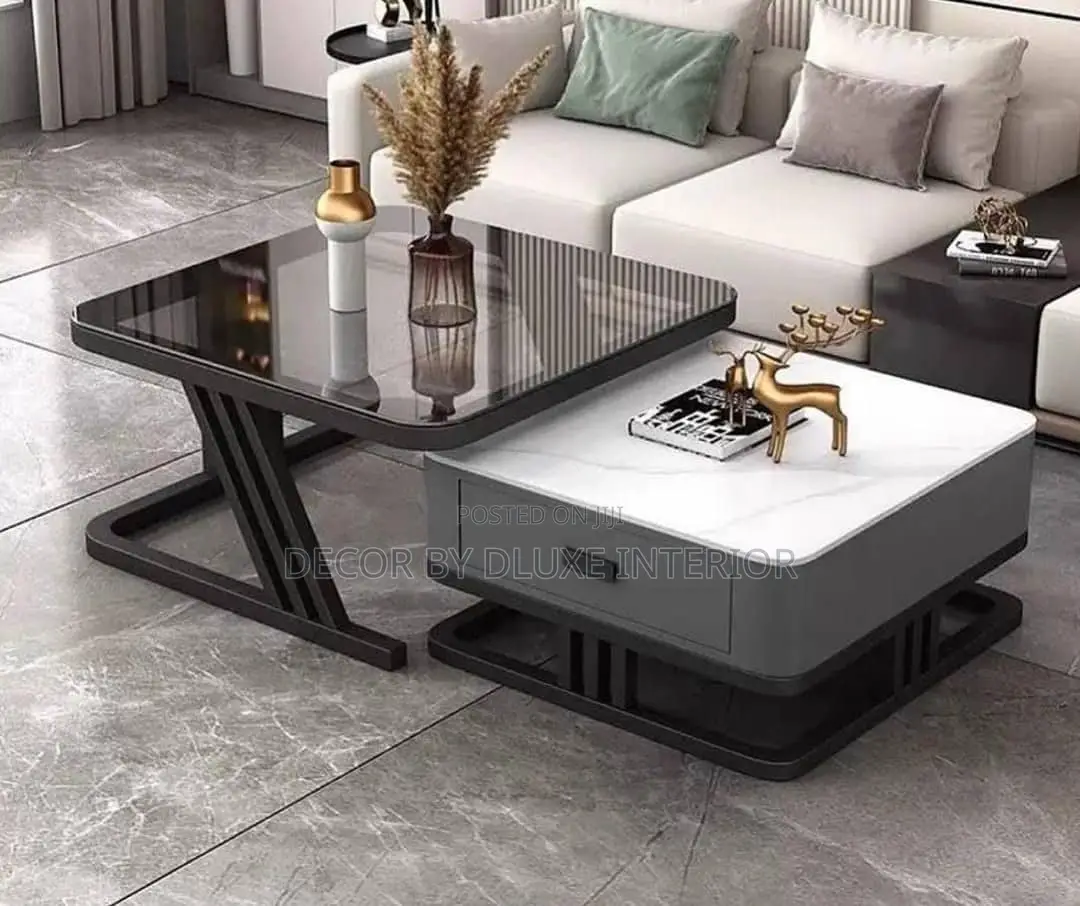 Luxury Glass Folding 2 in 1 Center Table