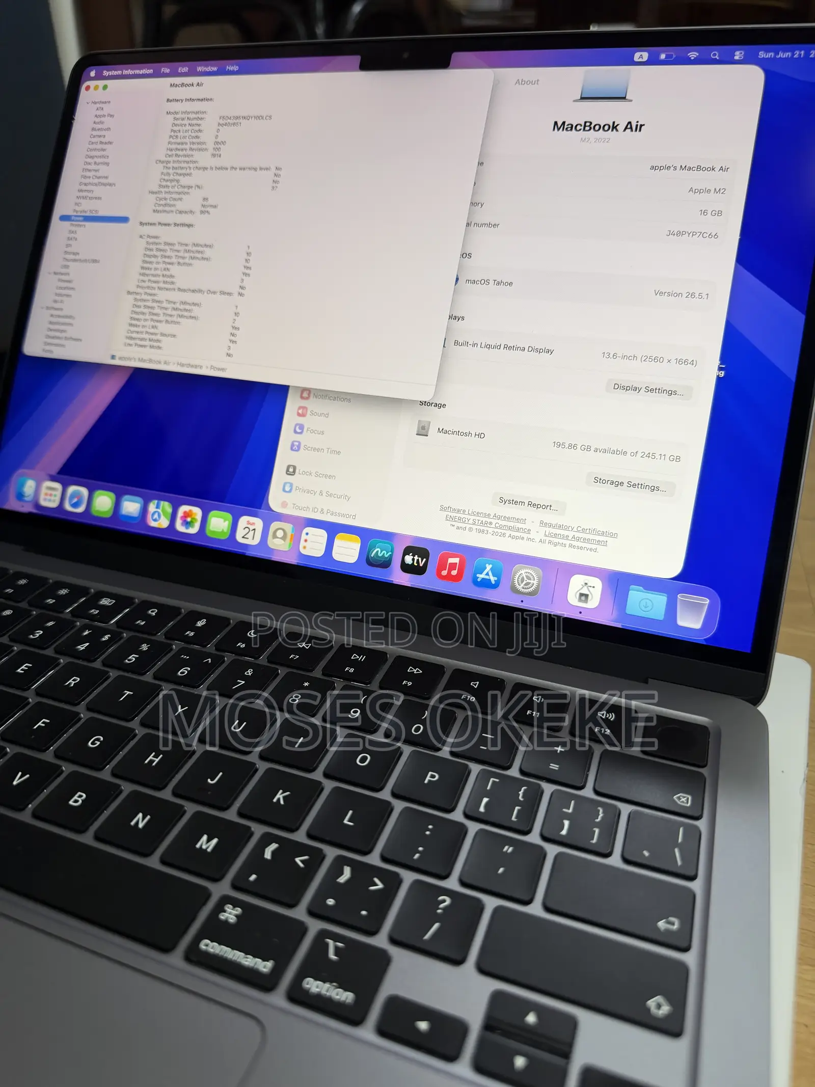 Laptop Apple MacBook Air 2022 M2 16GB Apple M2 SSD 256GB