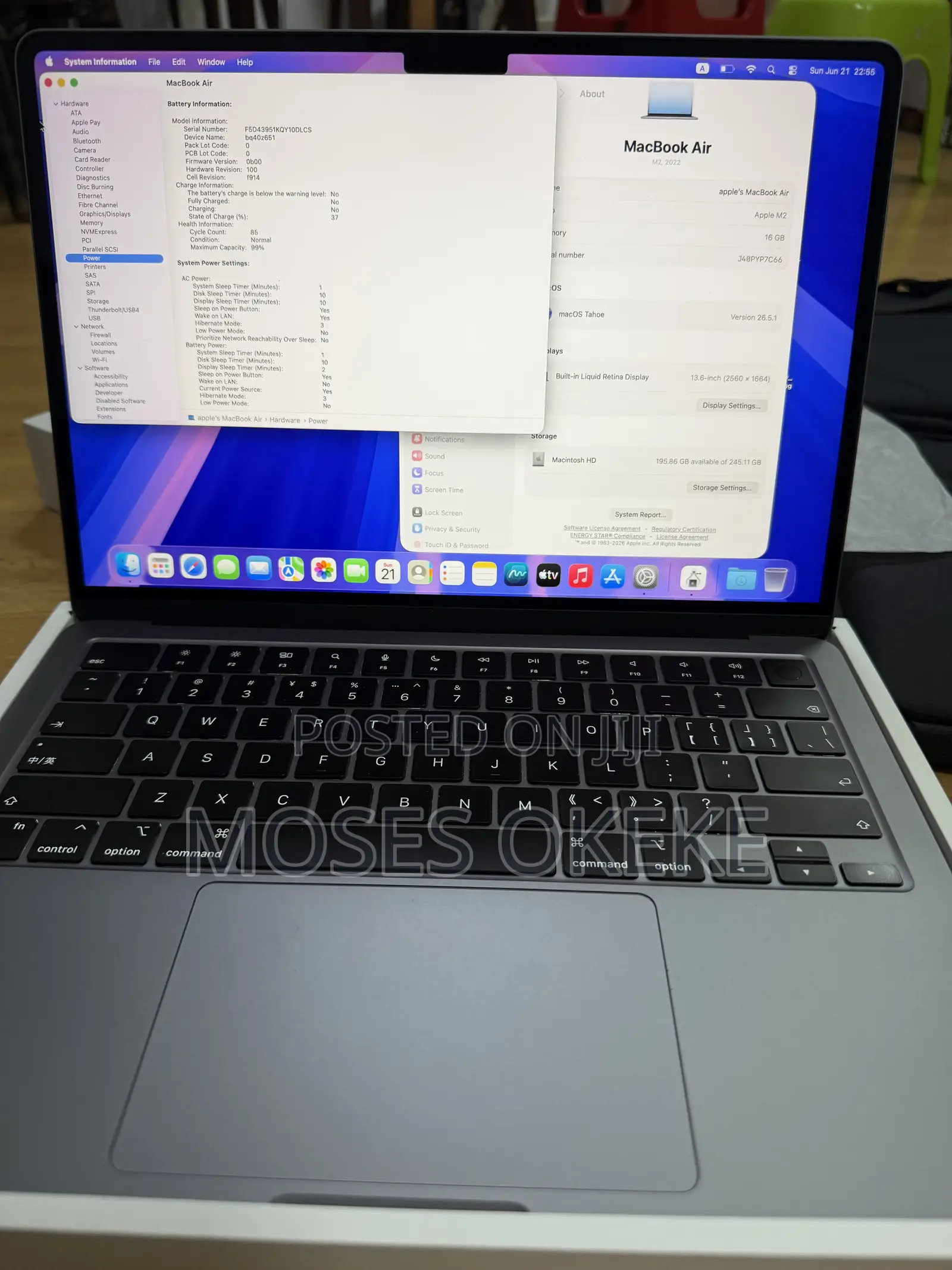 Laptop Apple MacBook Air 2022 M2 16GB Apple M2 SSD 256GB