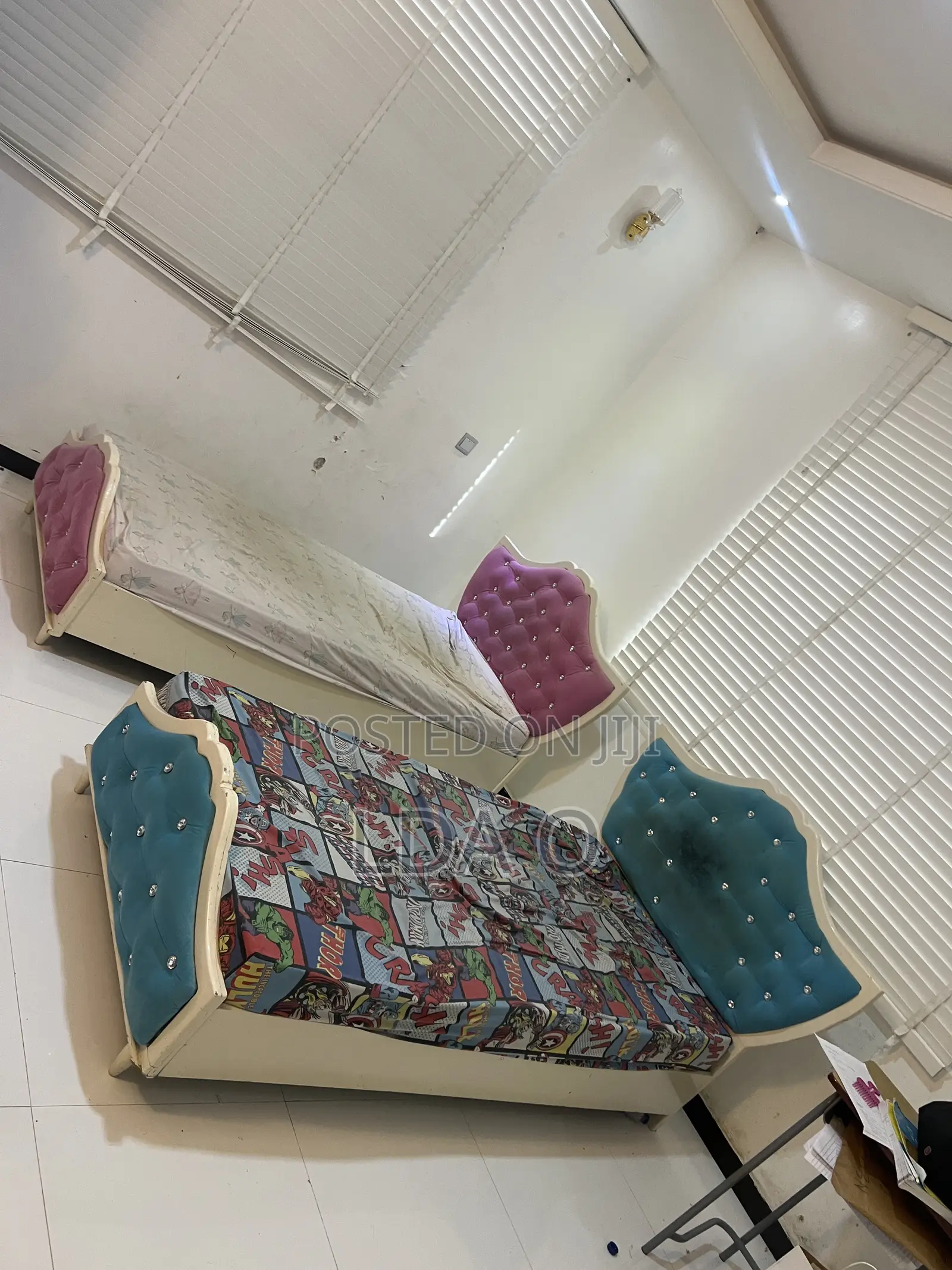 2 Complete Sets(2 Frames + 2 Mattresses + Bedsheets)