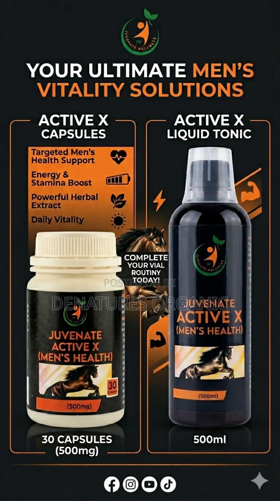 Juvenate Active X Men 500ml, Juvenate Active X-Men Capsule