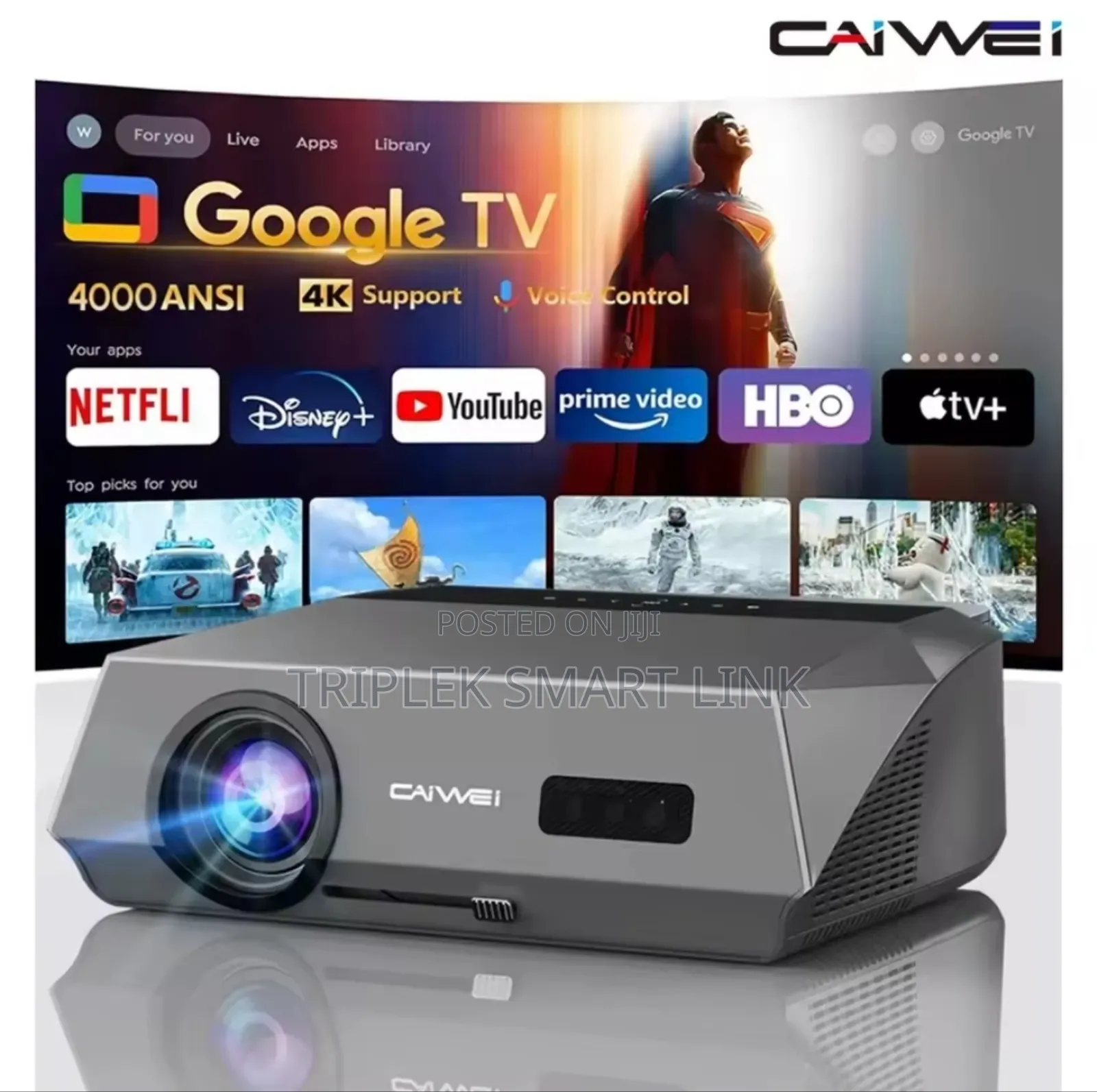 Caiwei A10q Wifi Projector Autofocus Outdoor Projectors for Office