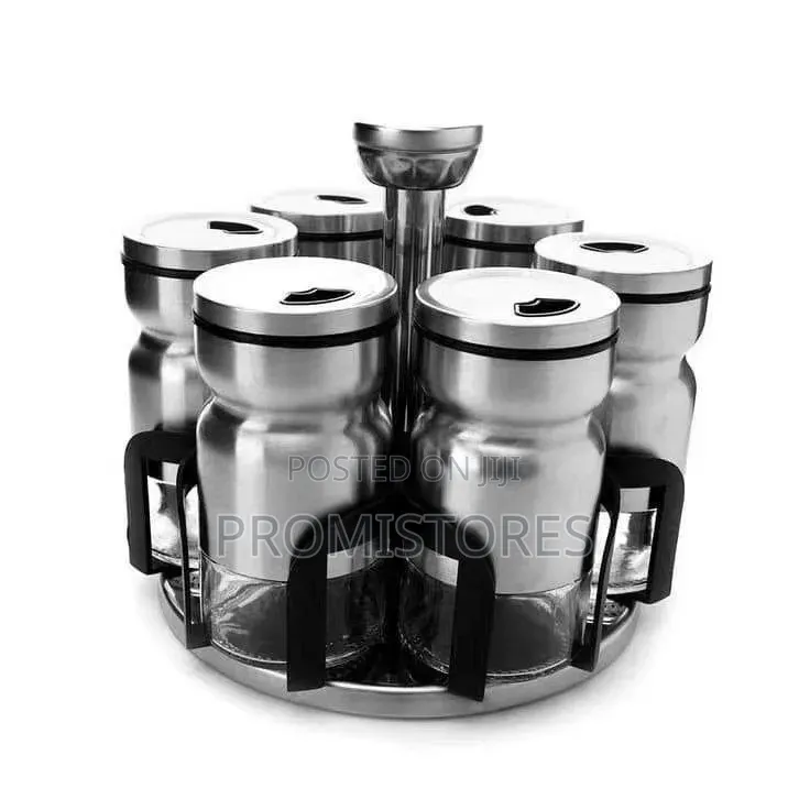 Big Size 6 Bottles Rotating Spice Container Set