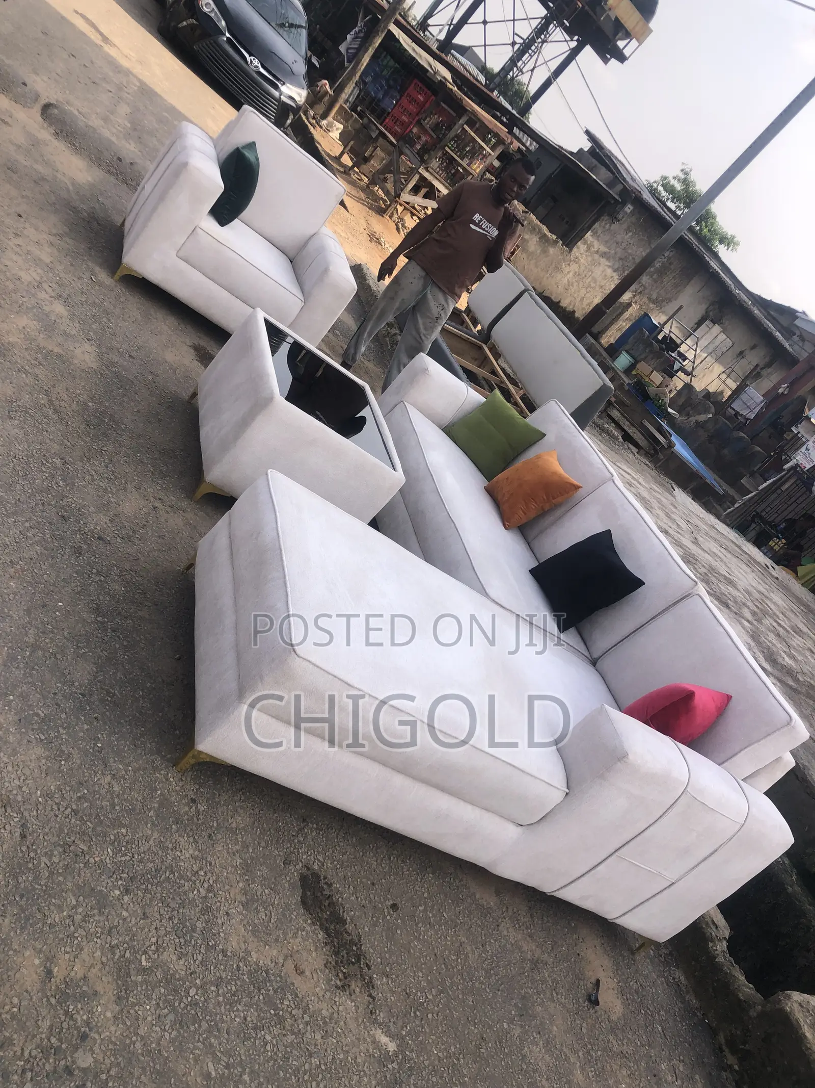 Your Beautiful White L Shaped With Table