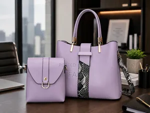 2 Piece Leather Bag- Lilac