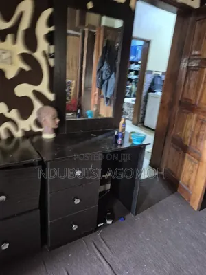 Bed Frame With 10 Drawers, Additional Side Drawers and Standing Mirror
