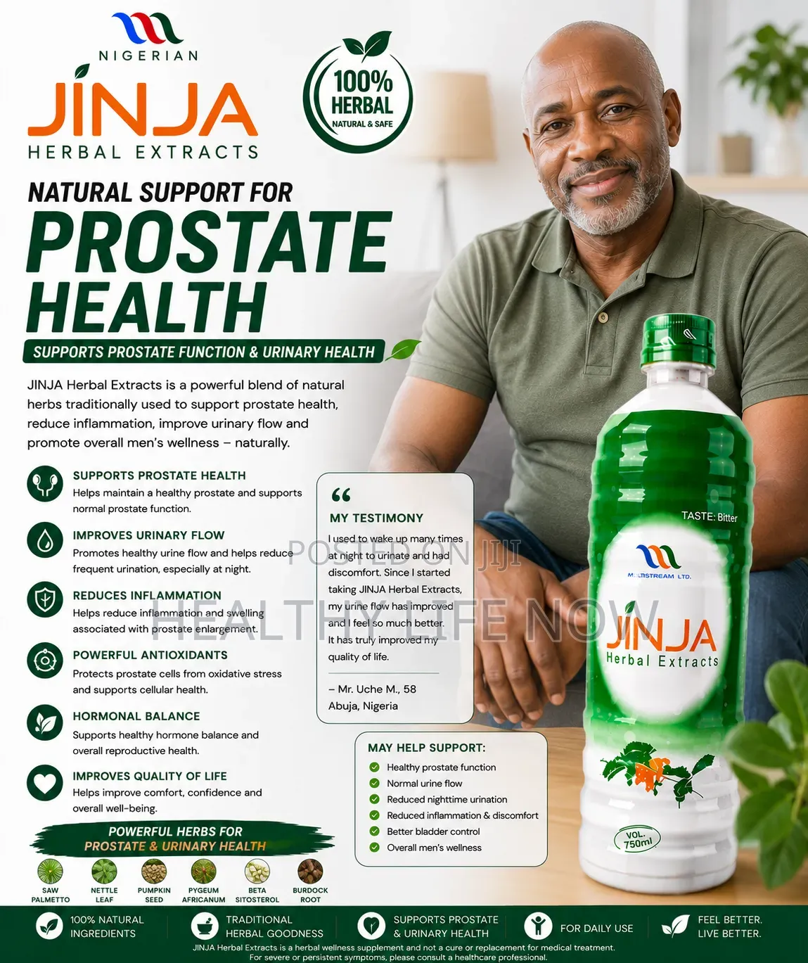 Prostate Health With 100% Treatment Using Jinja Herbal