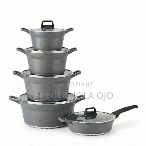 Brocook 10 PCS Die-Cast Non-Stick Granite Cookware Set 20-32cm