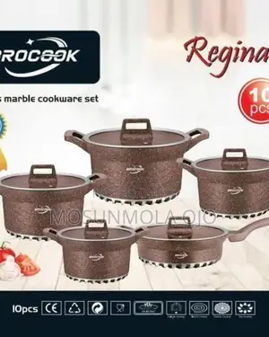 Brocook 10 PCS Die-Cast Non-Stick Granite Cookware Set 20-32cm