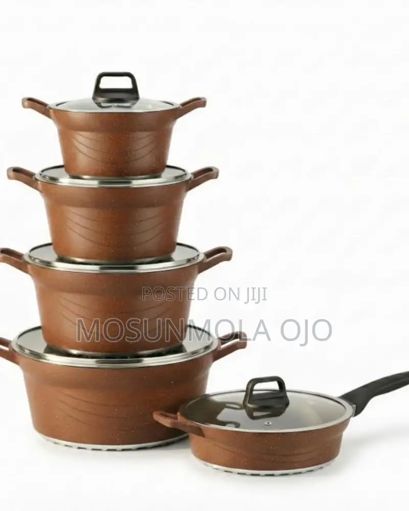 Brocook 10 PCS Die-Cast Non-Stick Granite Cookware Set 20-32cm