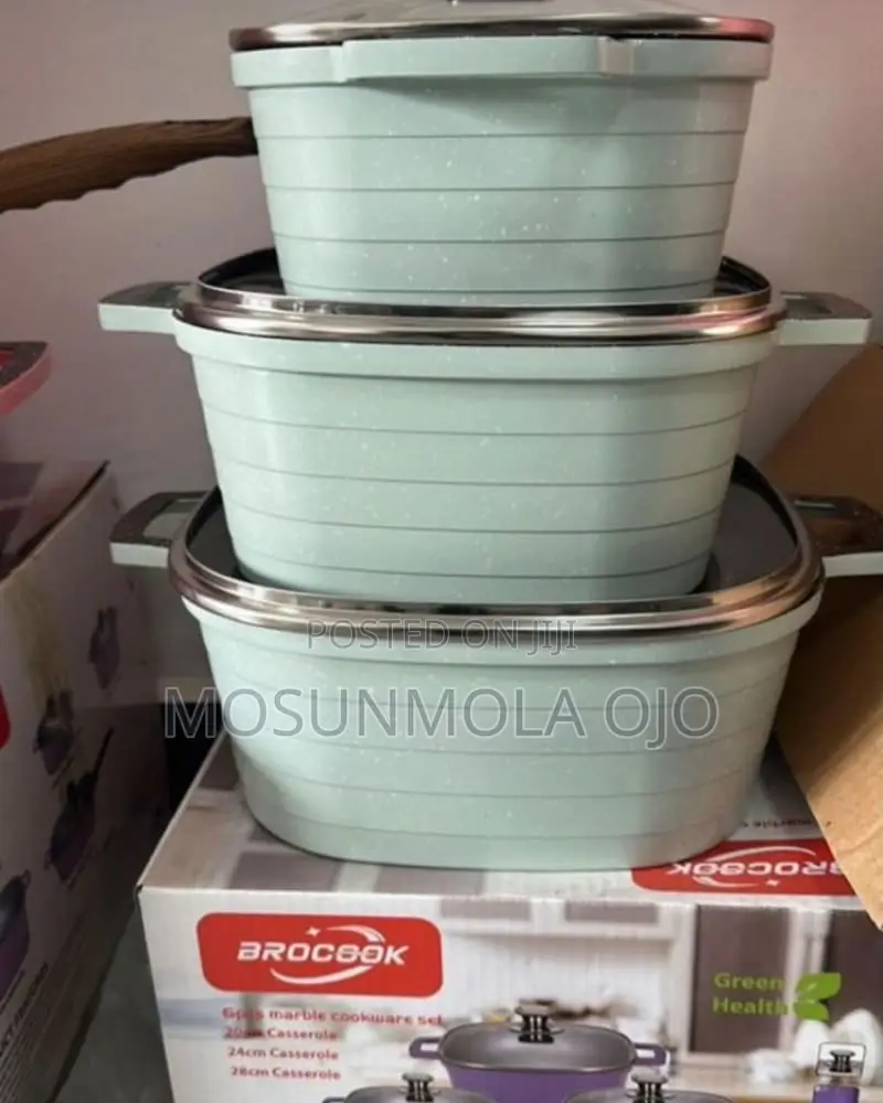 3pcs Brocook Granite Cookware Pot Set