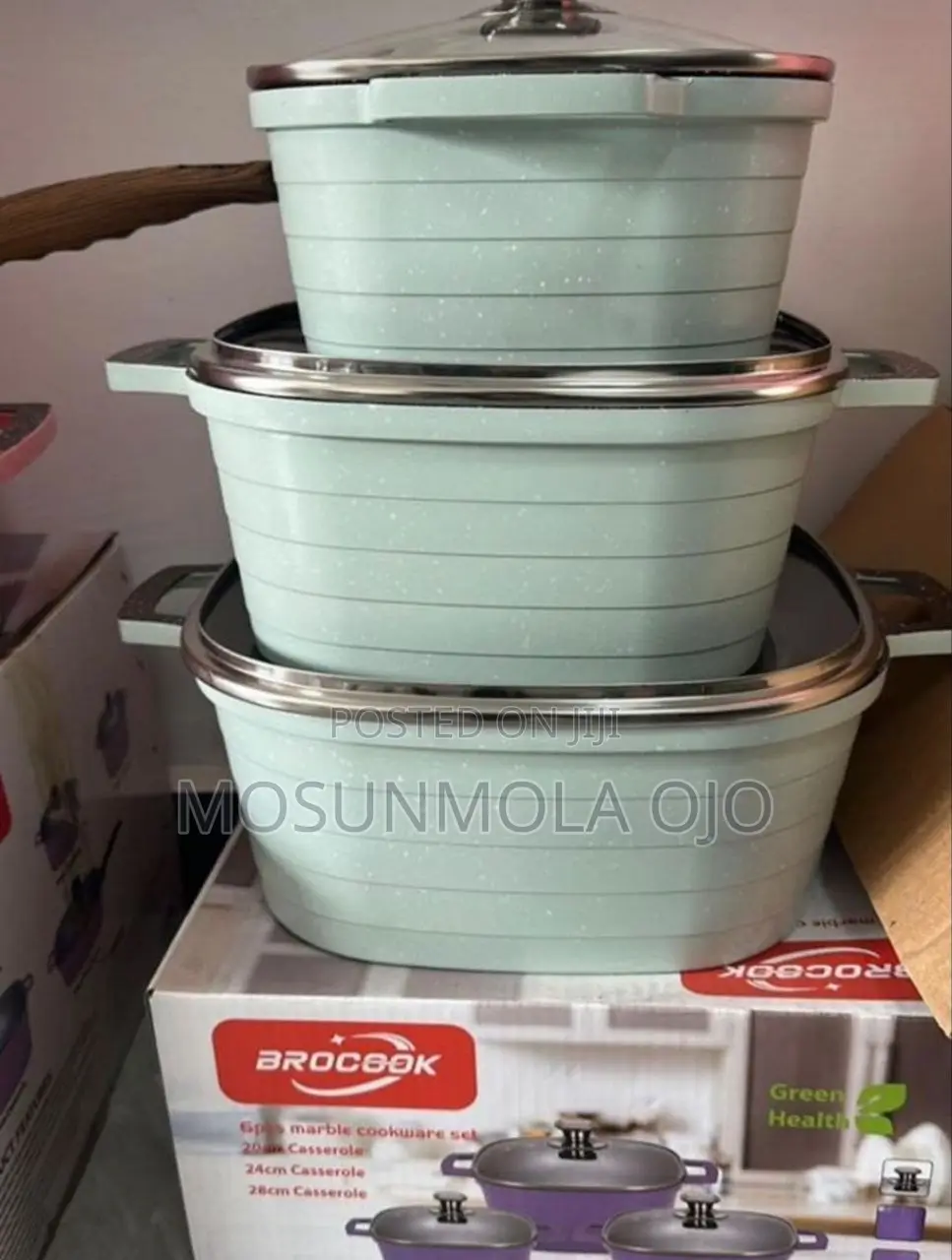 3pcs Brocook Granite Cookware Pot Set