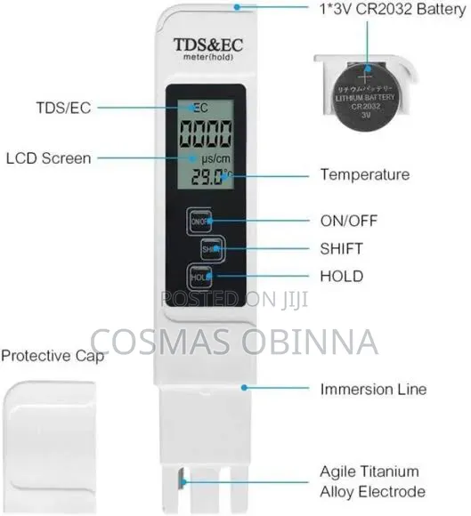 3 In 1 Multifunctional Tds Ec Ppm Water Meter Tester Pen